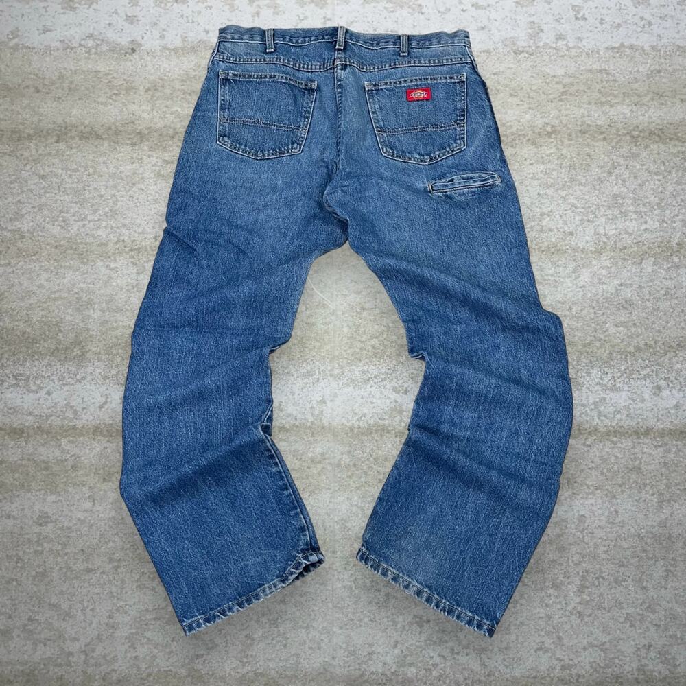 Vintage 90s Dickies Carpenter Jeans 34x32 Regular Straight Leg Fit Medium Wash
